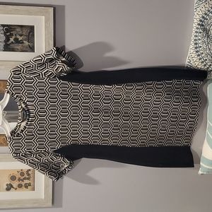 Fun Dorothy Perkins Black and White Pattern Bodycon Dress sz16